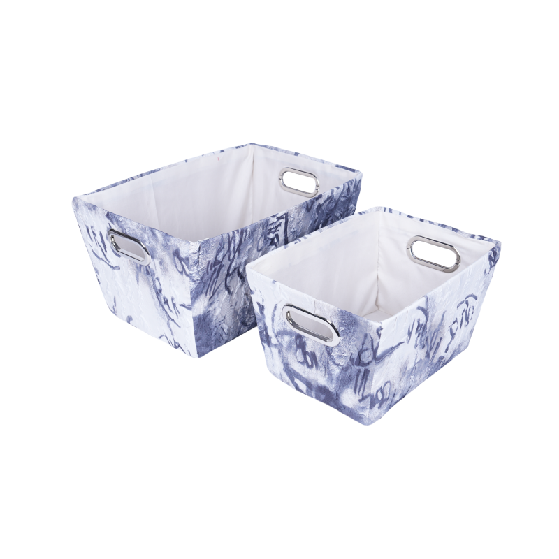 Set of 2 fabric tabletop storage box