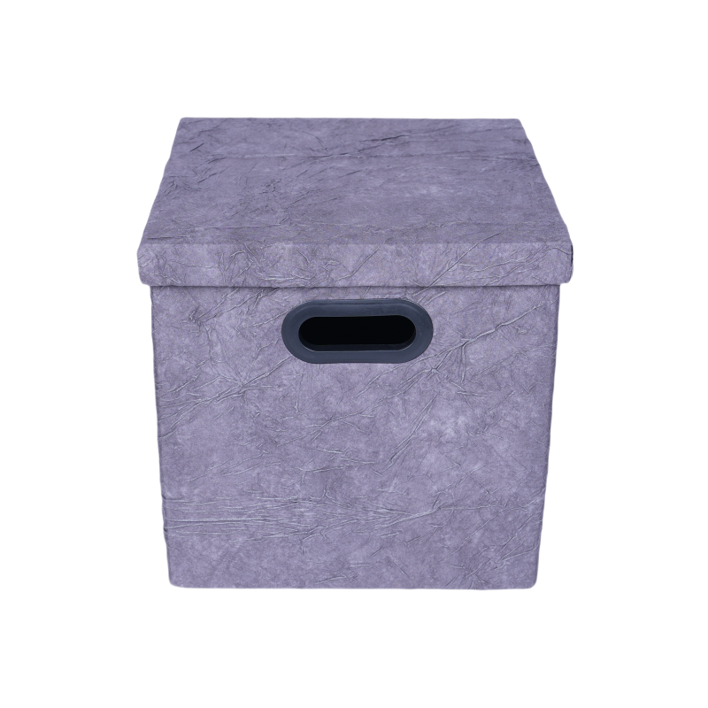 Fabric storage box with a lid