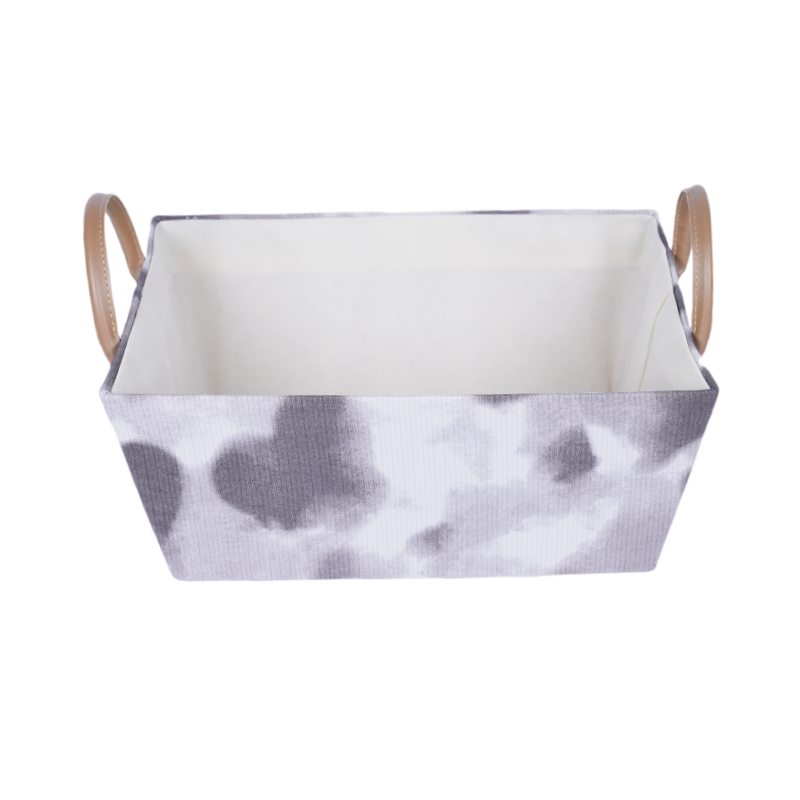 Leather handle tabletop storage box