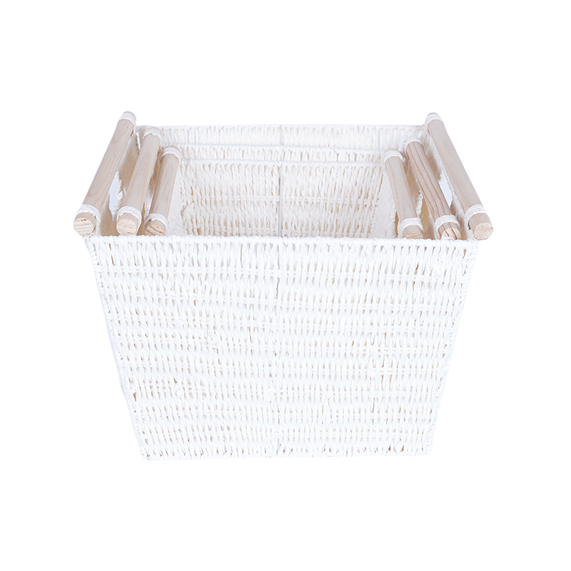 Paper rope storage with wooden handle