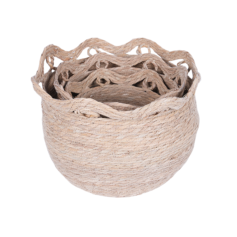 Petal-shaped grass woven storage