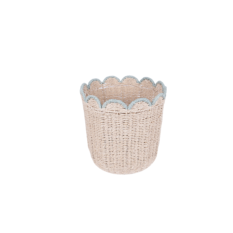 Petal shape paper rope laundry basket