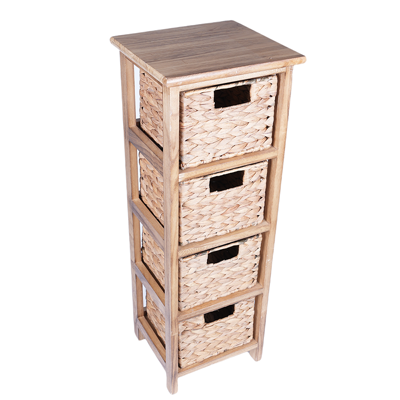 Wooden frame grass drawer storage