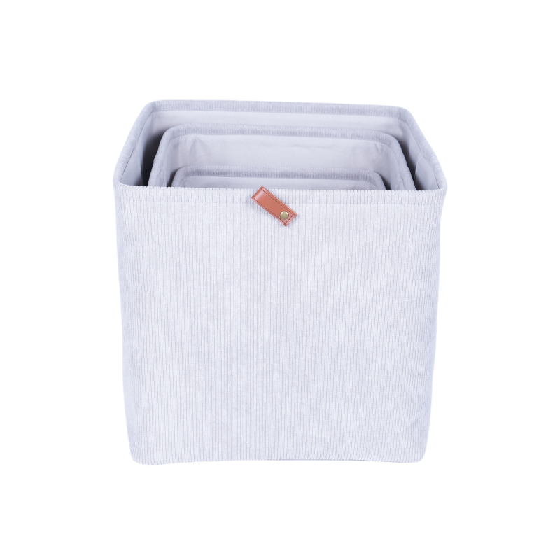 Set of 3 fabric storage in grey