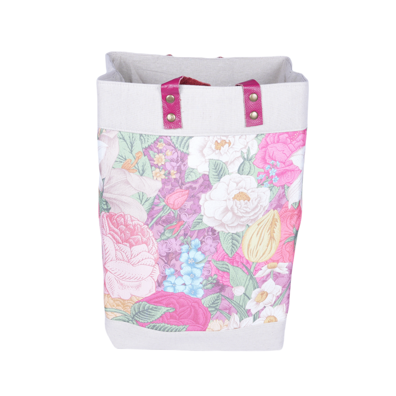 Colorful flower laundry basket