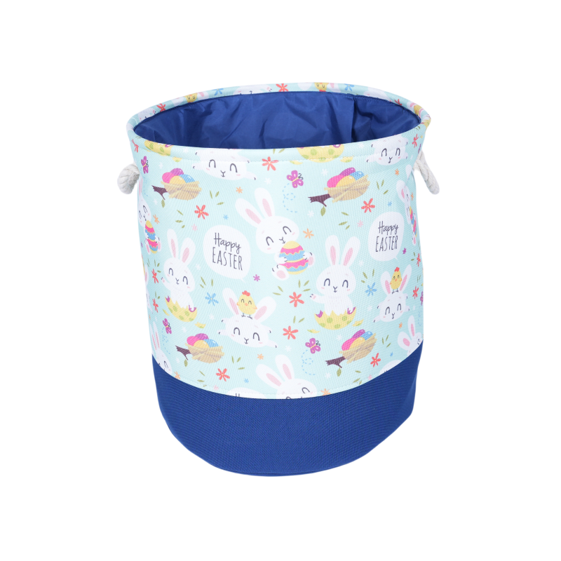 Fabric round laundry basket