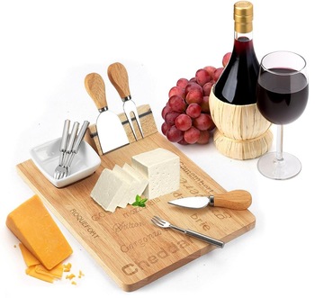 Cheese Board Set - Set Includes 3 Piece Cheese Knife Set &am