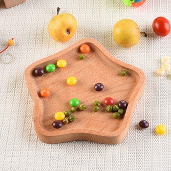 Wooden Cartoon Tray - Natural Beech Wood Plate Dinner Dishes