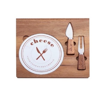 Rectangle Cheese Board Set - Set Includes 2 Piece Cheese Knife Set