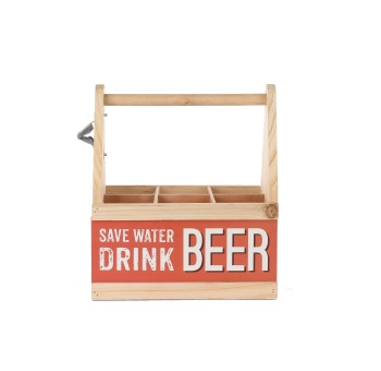 Handcrafted Printable Wooden Beer Carrier with Bottle Opener