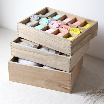 Home Storage Wooden Cloth Storage Box