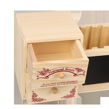 Girl's Desk Wood Storage Box With Blackboard