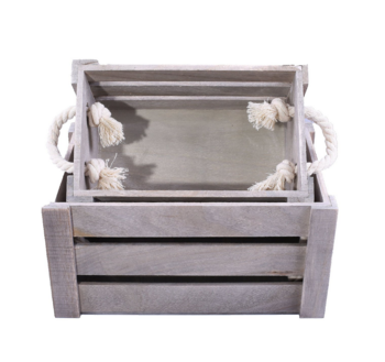 Wooden Storage Crates With Rope Handles