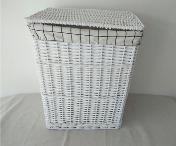 Woven Willow Baskets with Liner Set of 3